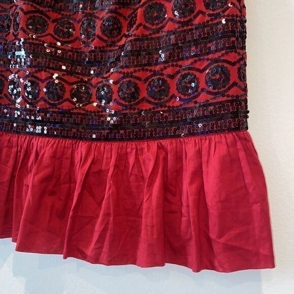 NWT Anthropologie Moulinette Soeurs Sequined Suelta Skirt Crimson Great Gatsby 4 - Picture 2 of 8